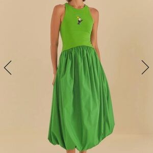 Farm Rio Brazil green bubble dress sz L